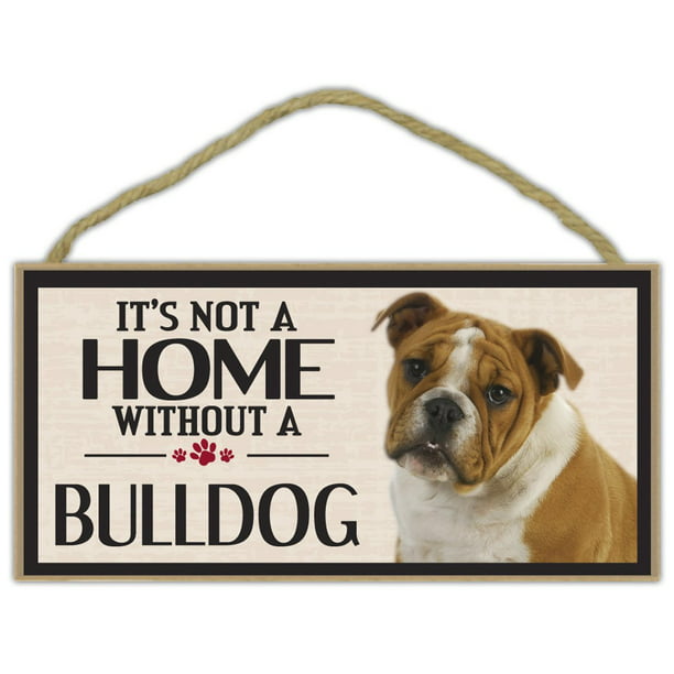 Bulldog "Welcome" Rustic Wall Sign Plaque Gifts Home Pets Dogs